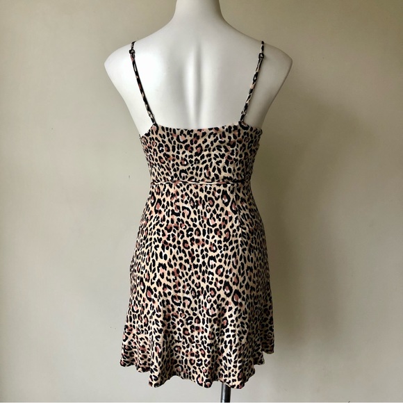 🌼 ASOS Bershka Leopard Print Wrap Front Mini Dress, S - Picture 12 of 15